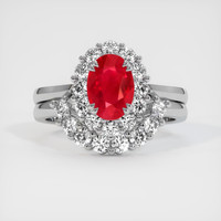 1.21 Ct. Ruby Ring, 18K White Gold 1