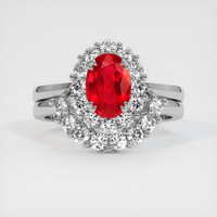 1.36 Ct. Ruby Ring, 18K White Gold 1