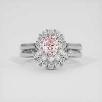 1.23 Ct. Pink Sapphire Ring, 18K White Gold 1