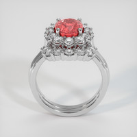 3.00 Ct. Reddish Orange Sapphire Ring, 18K White Gold 3