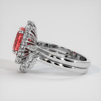3.00 Ct. Reddish Orange Sapphire Ring, 18K White Gold 4