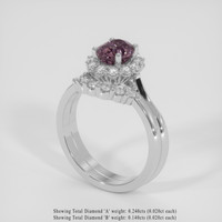 1.08 Ct. Pinkish Purple Sapphire Ring, 18K White Gold 2