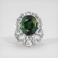 14.31 Ct. Bluish Green Sapphire Ring, 18K White Gold 1