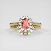 1.08 Ct. Padparadscha Sapphire Ring, 14K Yellow Gold 1