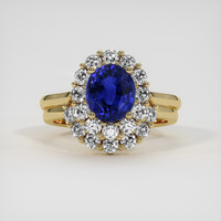 2.25 Ct. Blue Sapphire Ring, 14K Yellow Gold 1