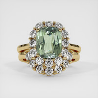 4.03 Ct. Green Sapphire Ring, 14K Yellow Gold 1