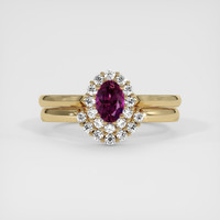 0.49 Ct. Purple Sapphire Ring, 14K Yellow Gold 1
