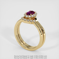0.49 Ct. Purple Sapphire Ring, 14K Yellow Gold 2