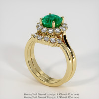 1.55 Ct. Emerald Ring, 18K Yellow Gold 2