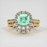 1.24 Ct. Emerald Ring, 18K Yellow Gold 1