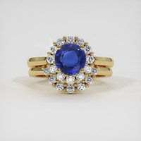 2.03 Ct. Blue Sapphire Ring, 18K Yellow Gold 1