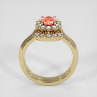 1.08 Ct. Padparadscha Sapphire Ring, 18K Yellow Gold 3