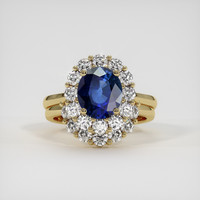 2.98 Ct. Blue Sapphire Ring, 18K Yellow Gold 1