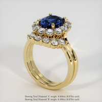 2.98 Ct. Blue Sapphire Ring, 18K Yellow Gold 2