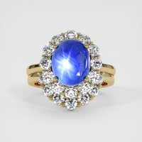 4.30 Ct. Blue Sapphire Ring, 18K Yellow Gold 1