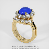 4.30 Ct. Blue Sapphire Ring, 18K Yellow Gold 2