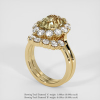 4.16 Ct. Bi Color Sapphire Ring, 18K Yellow Gold 2