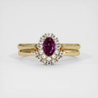 0.49 Ct. Purple Sapphire Ring, 18K Yellow Gold 1