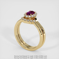 0.49 Ct. Purple Sapphire Ring, 18K Yellow Gold 2