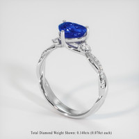 1.67 Ct. Blue Sapphire Ring, Platinum 950 2