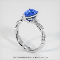 3.04 Ct. Blue Sapphire Ring, Platinum 950 2