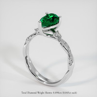 1.36 Ct. Emerald Ring, Platinum 950 2