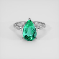3.23 Ct. Emerald Ring, Platinum 950 1