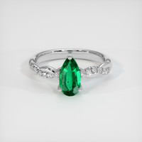 0.63 Ct. Emerald Ring, Platinum 950 1