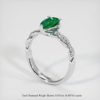 0.63 Ct. Emerald Ring, Platinum 950 2