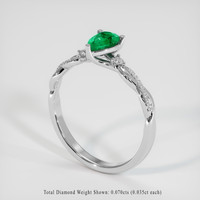0.70 Ct. Emerald Ring, Platinum 950 2