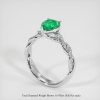 0.82 Ct. Emerald Ring, Platinum 950 2