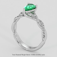 0.67 Ct. Emerald Ring, Platinum 950 2
