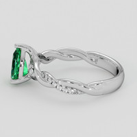0.67 Ct. Emerald Ring, Platinum 950 4
