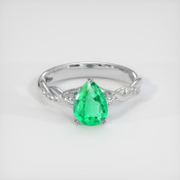 0.86 Ct. Emerald Ring, Platinum 950 1