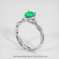 0.86 Ct. Emerald Ring, Platinum 950 2