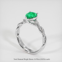 1.01 Ct. Emerald Ring, Platinum 950 2