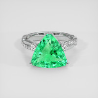 4.21 Ct. Emerald Ring, Platinum 950 1
