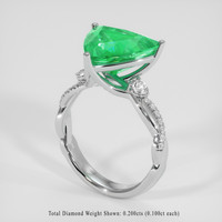 4.21 Ct. Emerald Ring, Platinum 950 2