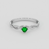 0.13 Ct. Emerald Ring, Platinum 950 1