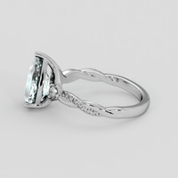 1.90 Ct. Greenish Blue Aquamarine Ring, Platinum 950 4