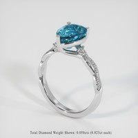 3.70 Ct. Blue Zircon Ring, Platinum 950 2