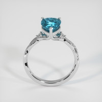 3.70 Ct. Blue Zircon Ring, Platinum 950 3