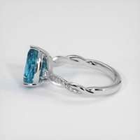 3.70 Ct. Blue Zircon Ring, Platinum 950 4