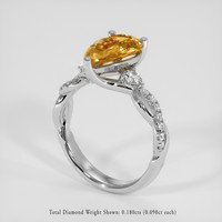 1.74 Ct. Pinkish Orange Imperial Topaz Ring, Platinum 950 2
