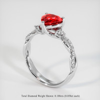 1.68 Ct. Ruby Ring, Platinum 950 2