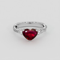 1.65 Ct. Ruby Ring, Platinum 950 1