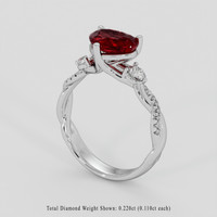 1.65 Ct. Ruby Ring, Platinum 950 2