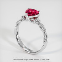 1.38 Ct. Ruby Ring, Platinum 950 2