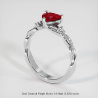 0.99 Ct. Ruby Ring, Platinum 950 2