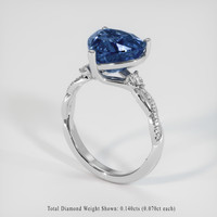 6.30 Ct. Blue Sapphire Ring, Platinum 950 2